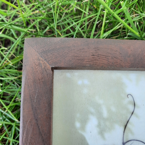 Vintage Handmade Abstract Dried Floral Wood Framed Art - Picture 4 of 9